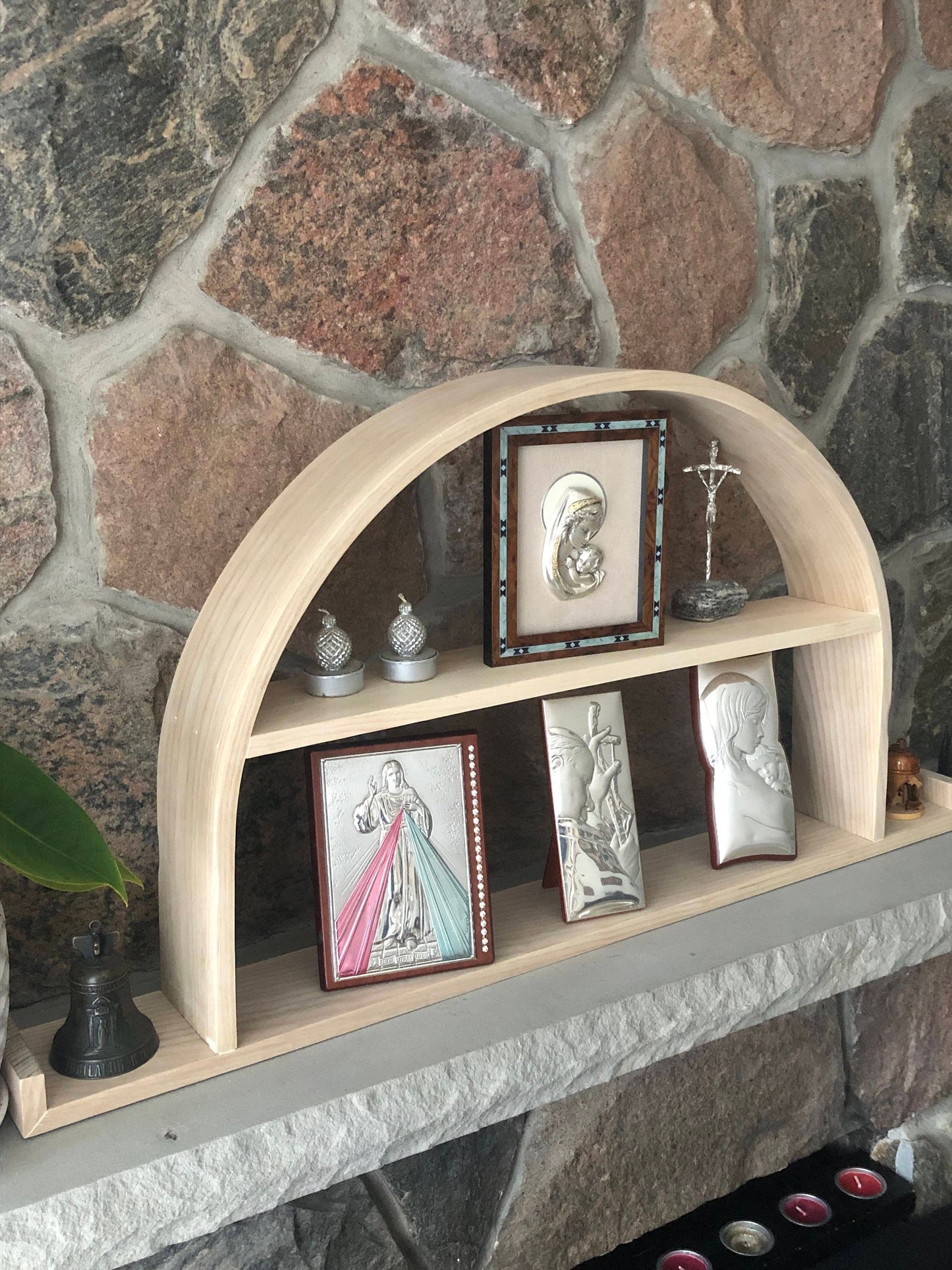 Ash Wood Half Circle Shelf: Modern Floating Wall Display
