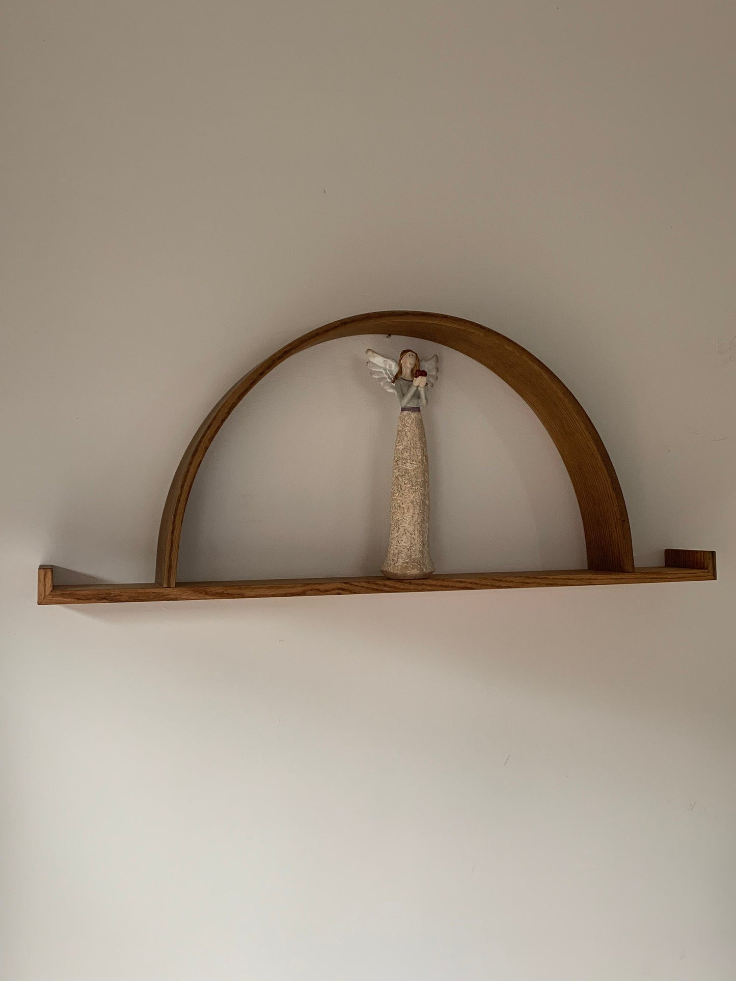 Solid Wood Half Circle Shelf: Modern Floating Wall Display