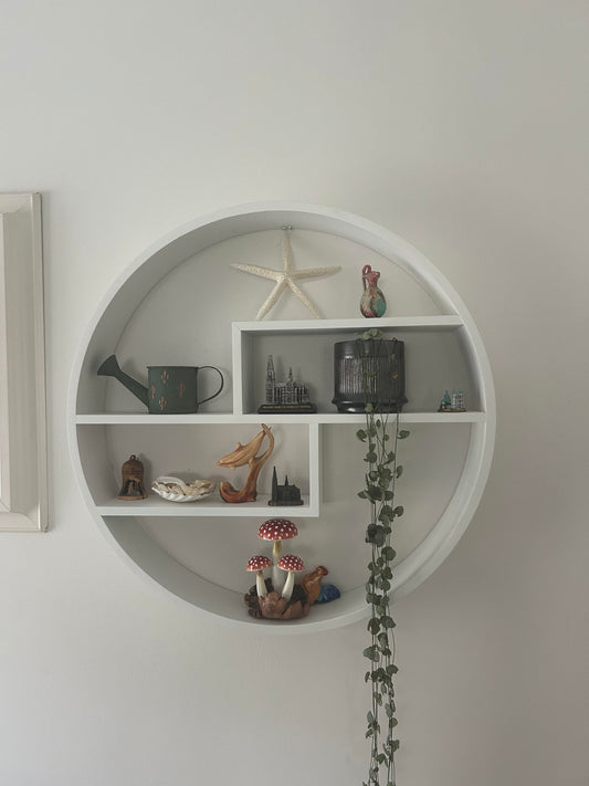 Modern Circle Floating Shelf: Colorful Wall Shelving Unit