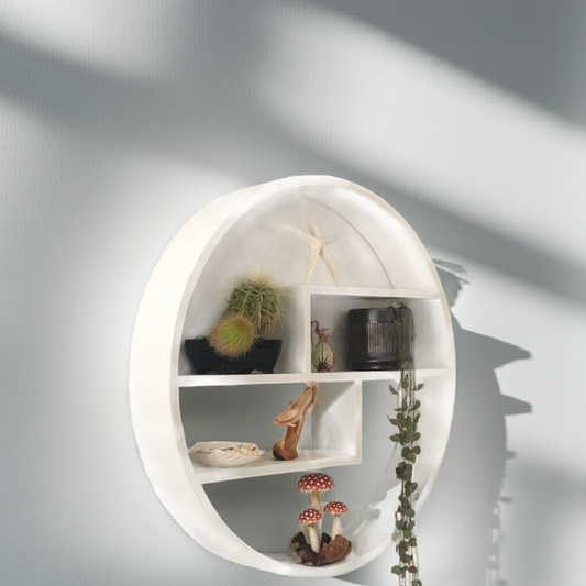 Modern Circle Floating Shelf: Colorful Wall Shelving Unit