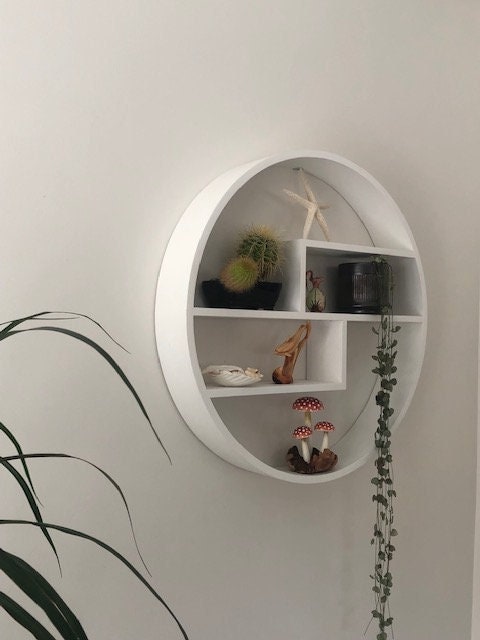 Modern Circle Floating Shelf: Colorful Wall Shelving Unit